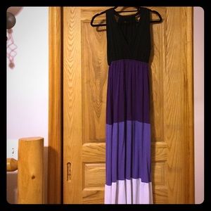 Black, Purple & White Maxi w/ built in bra