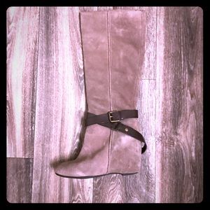 Franco Sarto gray suede wedge boots