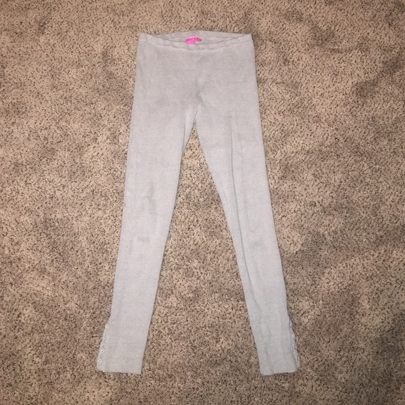 Girls Gray Knit Leggings