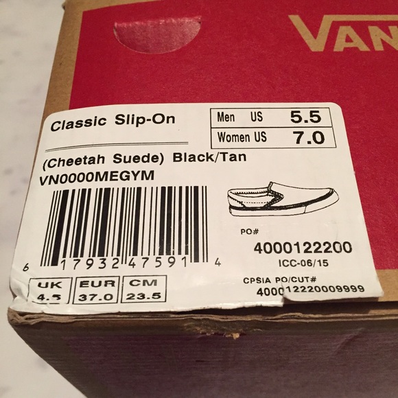 VANs NWB Cheetah Suede Slip-ons - Picture 4 of 4