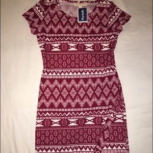 Red tribal mini dress