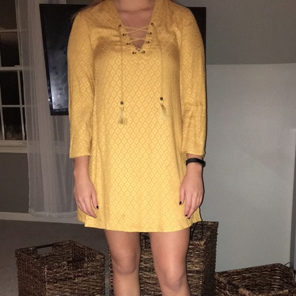 Mustard Yellow Mini Dress