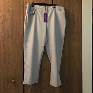Lane Bryant light gray cuffed ankle pants