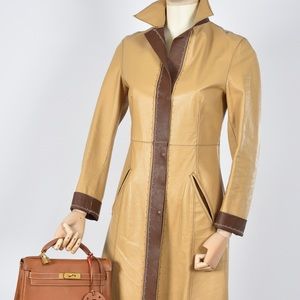 Alberta Ferretti leather coat duster