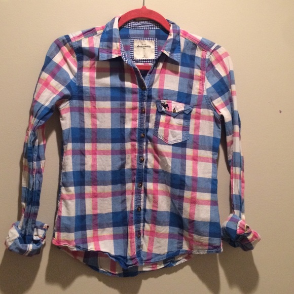 Pink, Blue, & White Abercrombie Kids Flannel
