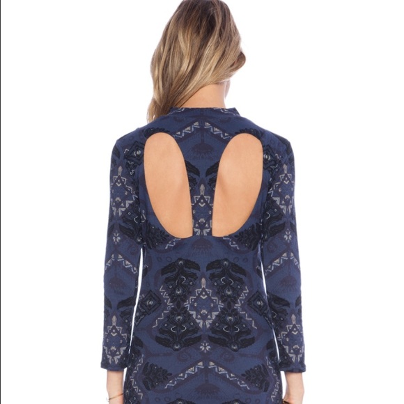 NWT! FREE PEOPLE blue bodycon dress! - Picture 2 of 3