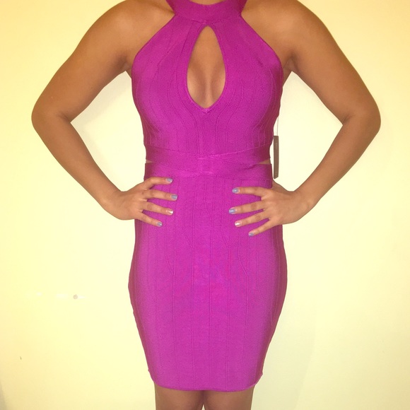 Guess Mirage Cutout Halter Bodycon Dress