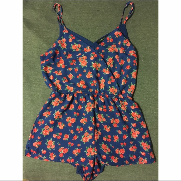 Blue rose romper