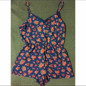 Blue rose romper