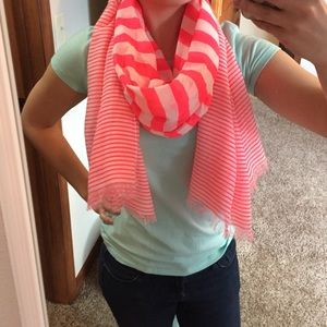 Oversized pink striped scarf- PRICE REDUCED!!