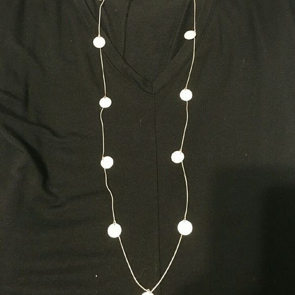 Silver / gold small coin necklace 23 inches long