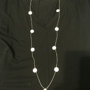 Silver / gold small coin necklace 23 inches long