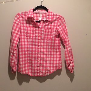 Pink & White Checkered Dress Flannel