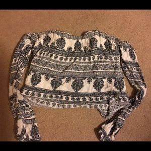 LA Hearts Long Sleeved/Off The Shoulder Crop Top