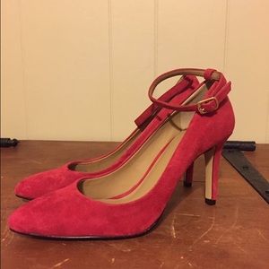 Ann Taylor red suede heels