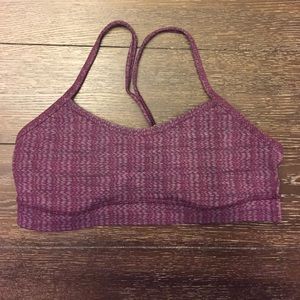 Lululemon burgundy sports bra with mesh detail