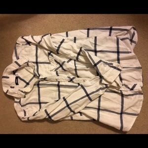 Urban Outfitters White/Navy Stripped Flannel