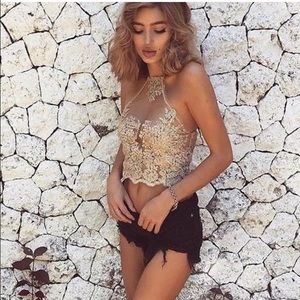 Mesh Lace Halter top