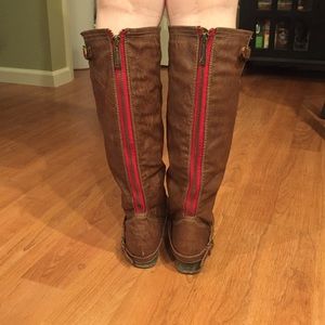 Brown riding boots