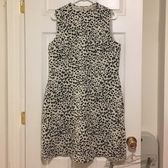 White leopard print shift dress