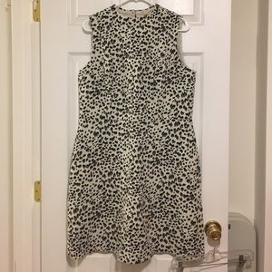 White leopard print shift dress