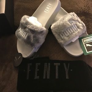 Rihanna Puma Fenty Slides in gray