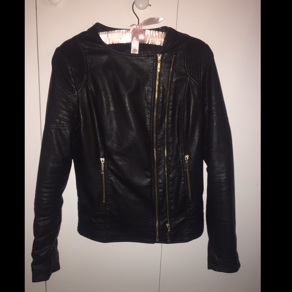 Black Man-Made Leather Coat