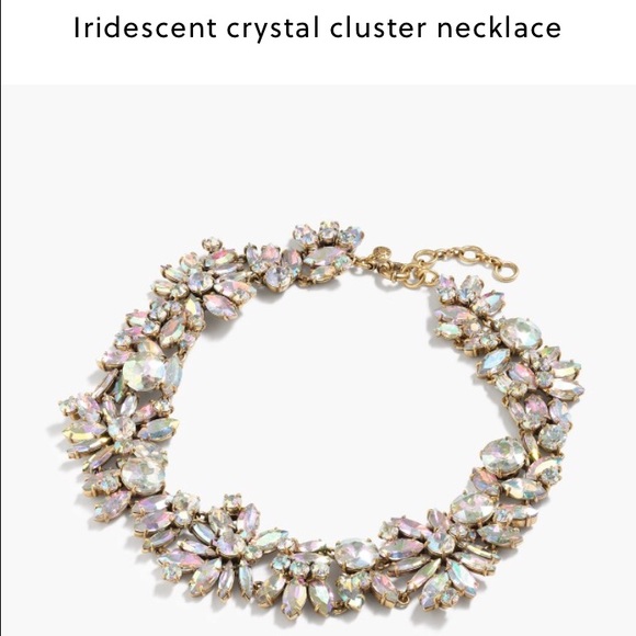NWT J.Crew iridescent crystal cluster necklace - Picture 2 of 3