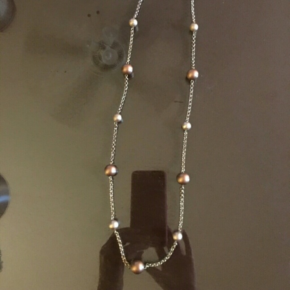 Gold/bronze ball necklace