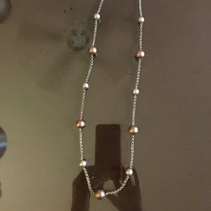 Gold/bronze ball necklace