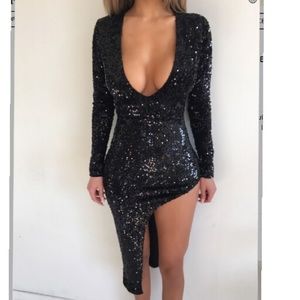 Shuku New York Black Sequin Dress