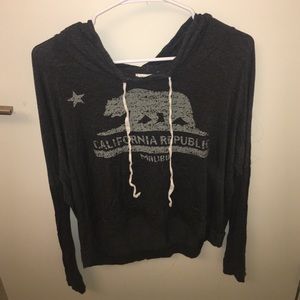 "California republic" hooded long sleeve