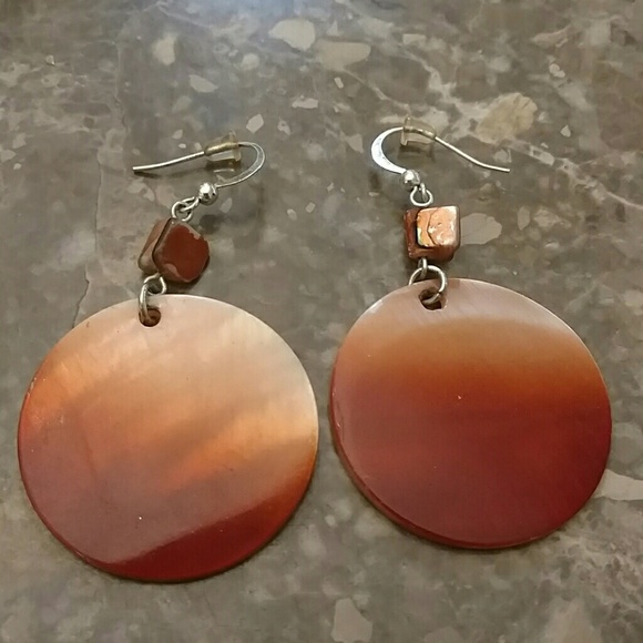 Orange shell earrings large