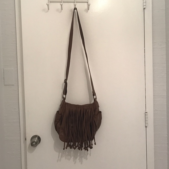 Brown Fringe Crossbody Satchel - Picture 1 of 4