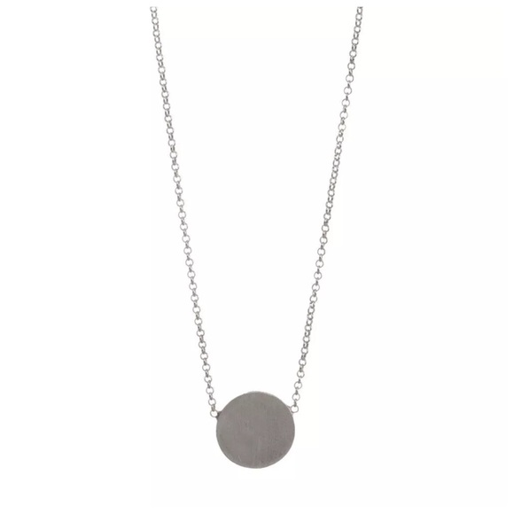 DF15 Silver Dainty Centered Circle Necklace Card - Picture 2 of 3