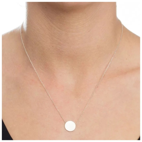 DF15 Silver Dainty Centered Circle Necklace Card - Picture 3 of 3