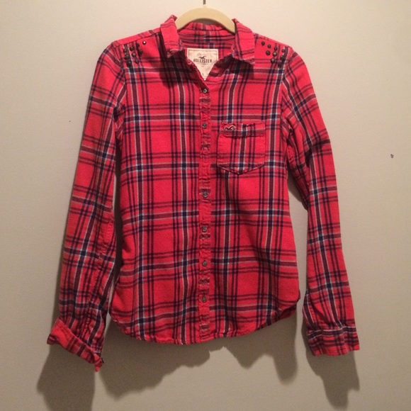 Red Flannel with Bedazzled Shoulders