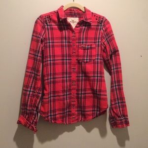 Red Flannel with Bedazzled Shoulders