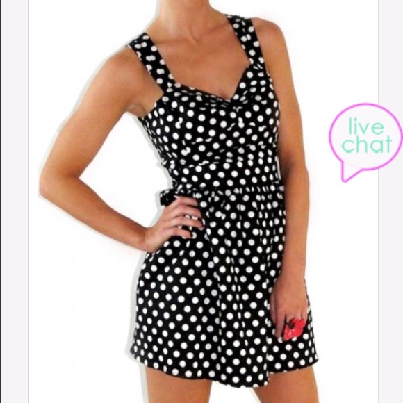 Ark & Co Black and White Polka Dot Dress - Picture 3 of 3