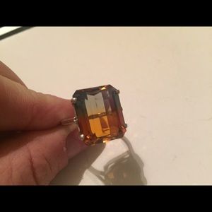 2 color TOURMALINE/Quartz Ring -Sz 8.25 -NEW