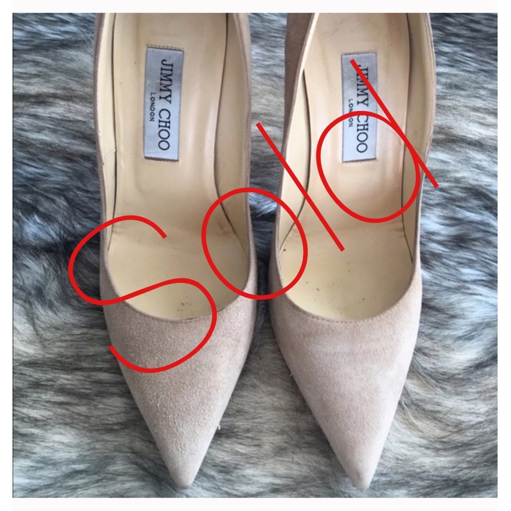 Jimmy Choo Anouk Nude Suede Pumps