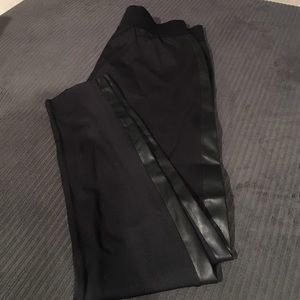 Black leggings with faux leather