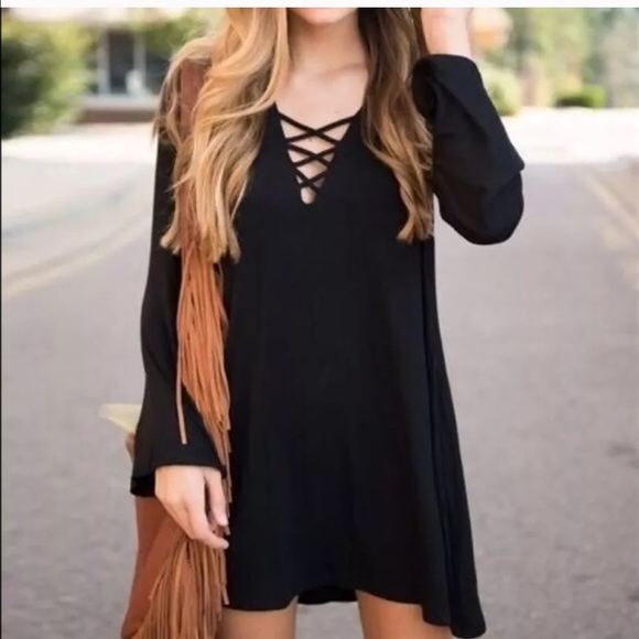 Dresses & Skirts - Caged Tunic / Mini with Full Sleeves