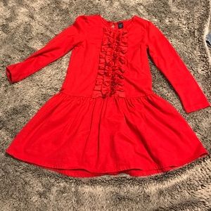 Girls gap size 5 ruffle front dress