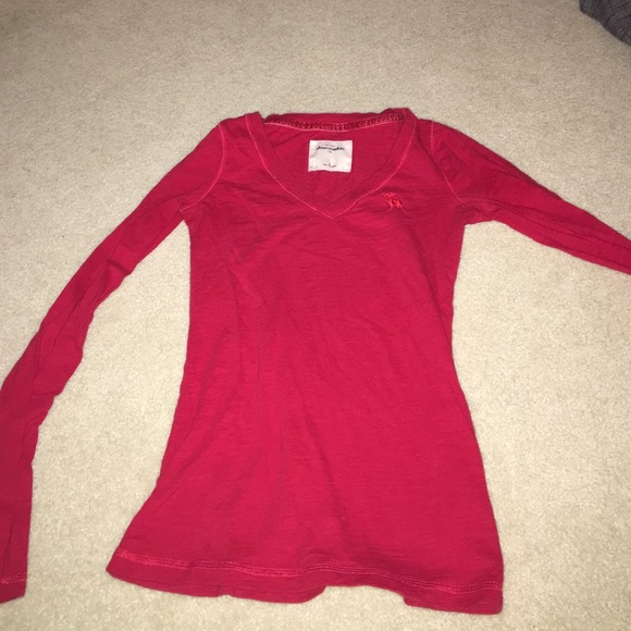 Red Abercrombie Kids Long Sleeve Shirt