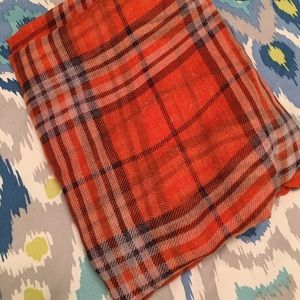 Orange & Blue Plaid Scarf