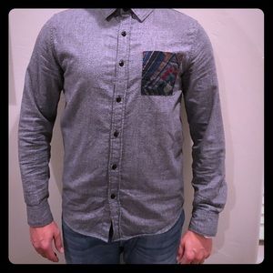 Grey Long sleeve button down