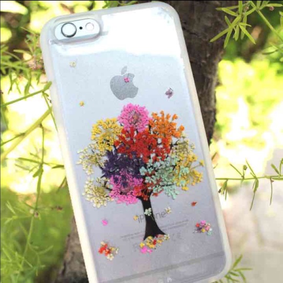 Pressed flowers rainbow tree case for Samsung s8