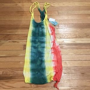 Rasta-Style Beach Coverup with Braid Detail M