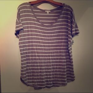 Brown and white striped shirt